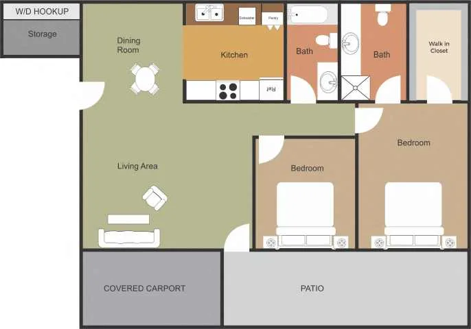2-Bedroom Floorplan