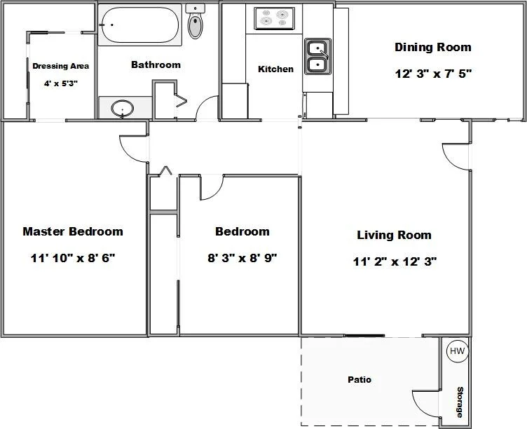 2-Bedroom Floorplan Room Type #2